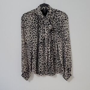 Bardot Leopard Print Blouse, Size Small